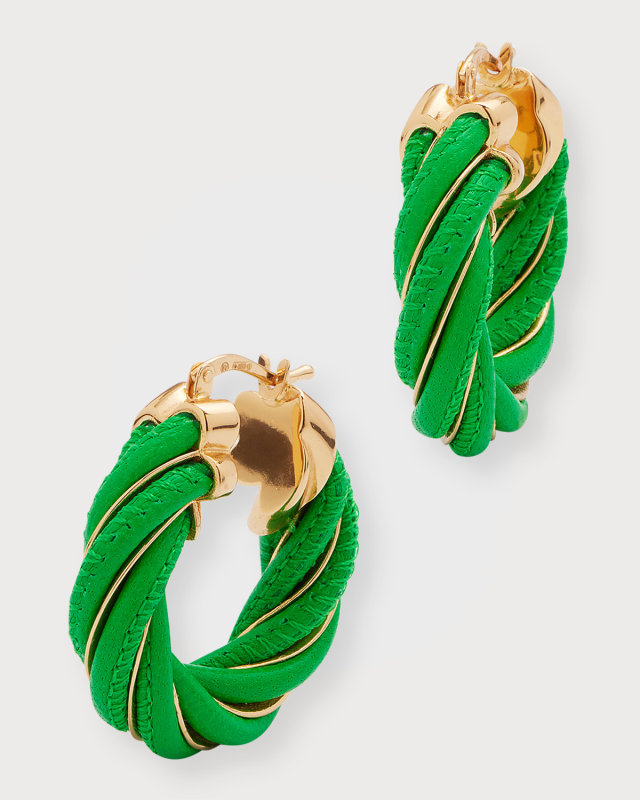 Leather Twist Hoop Earrings